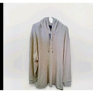 Men's Alesbury 3XL Casual Hooded Pullover Sweater Beige